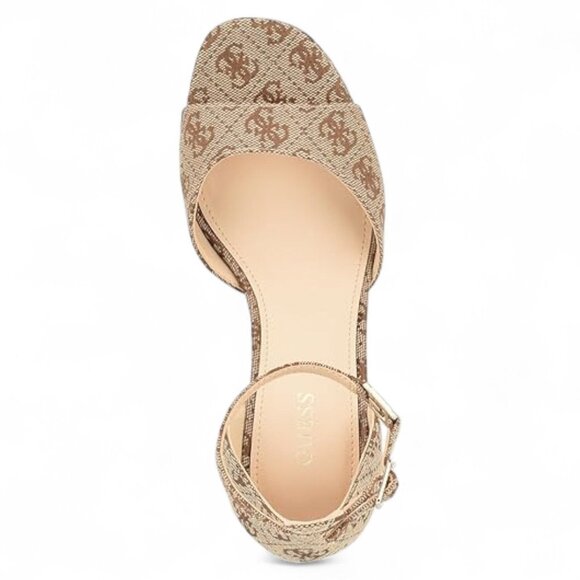 GUESS Womens Pink Logo Padded 1-1/2 Platform Adjustable Ankle Strap Clives Open - Picture 2 of 6